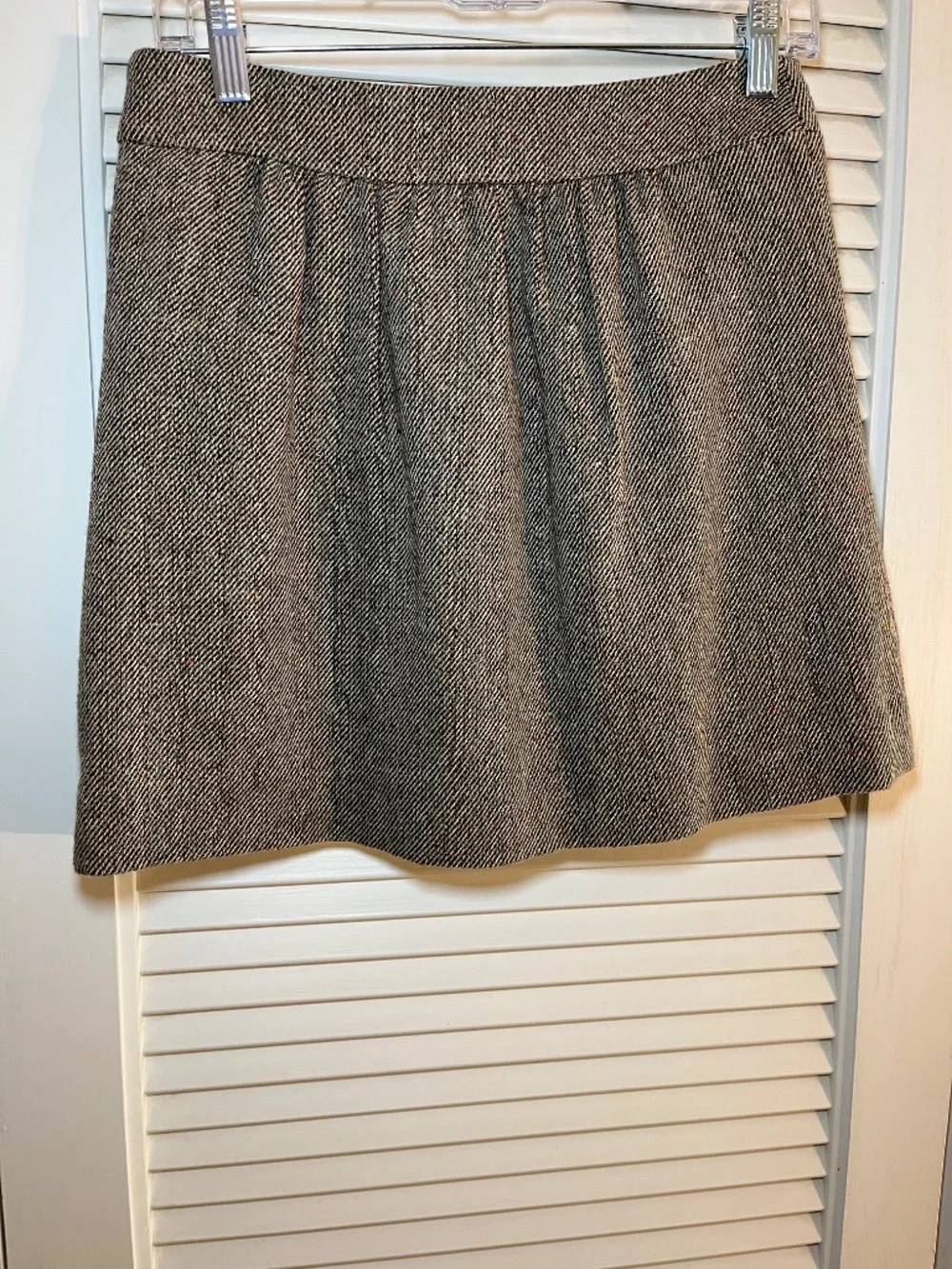 J. Crew Diagonal Twill Tweed Wool Blend Skirt Donegal Flecking Size 2